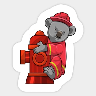 Koala as Firefighter with Fire hydrant Sticker